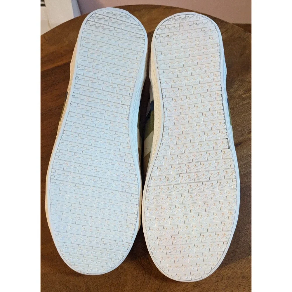 Billabong Marina Honey Gold Multi Striped Canvas Sneakers Women's Size 9.5